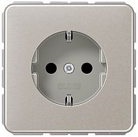 Розетка с заземлением без рамки Jung CD500 1-м. платина картинка